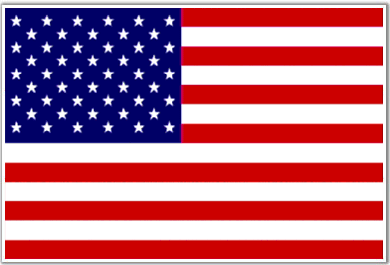 The American flag has the same colors as the French flag: red, white, and blue