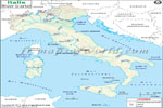 Carte De Fleuve De L'Italie