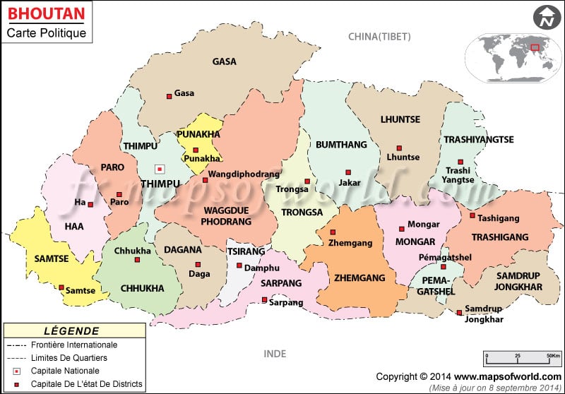 Bhoutan Carte