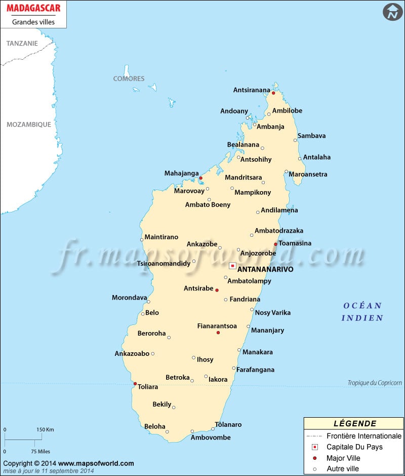 Madagascar Ville Carte Les Grandes Villes De Madagascar
