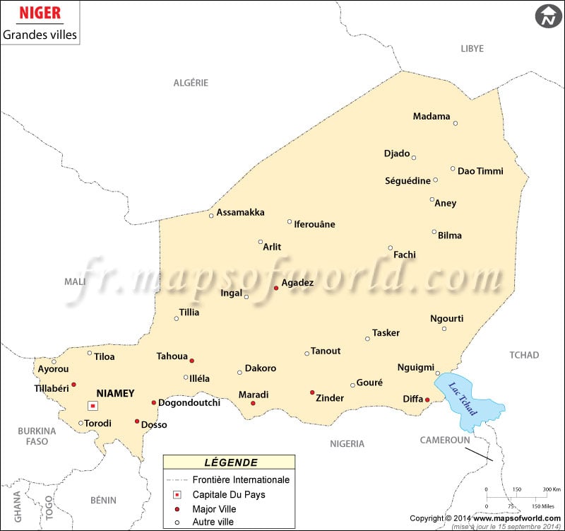 Niger Villes Carte