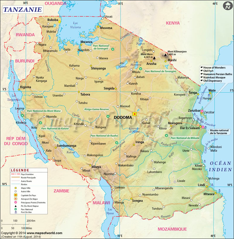 Tanzanie Carte