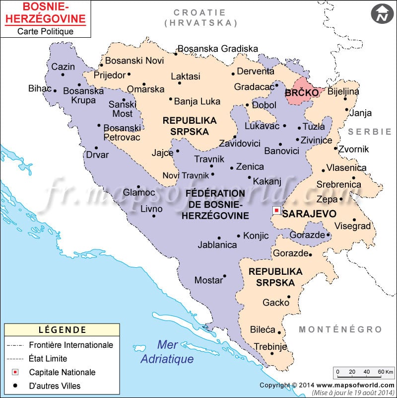 Bosnie-Herzégovine Carte