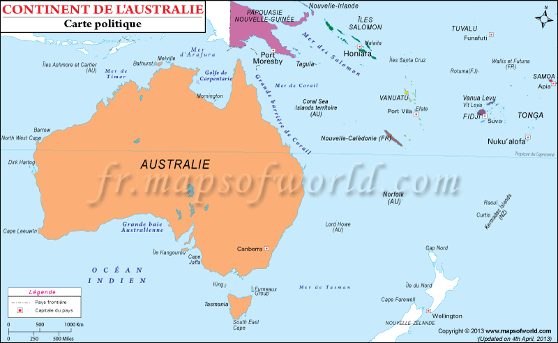 Carte Continent Australien Australie Carte Continent