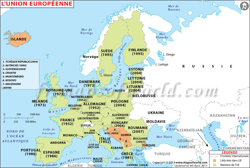 Europe carte du monde