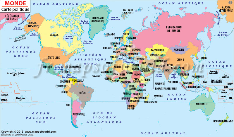 Carte Politique Du Monde Le Monde Politique