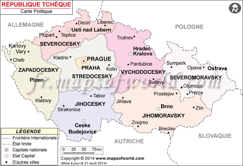 République tchèque carte