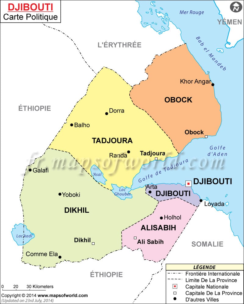 djibouti sur la carte de l afrique Djibouti Carte