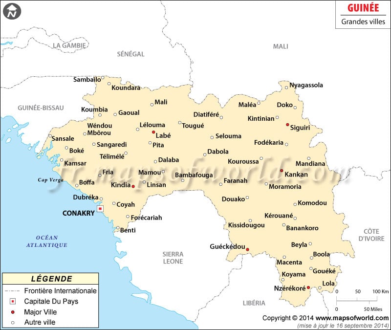 Guinée carte de la ville