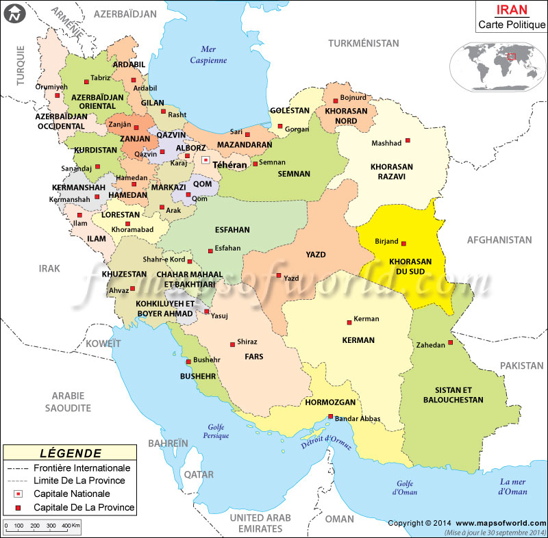 Carte de l'Iran