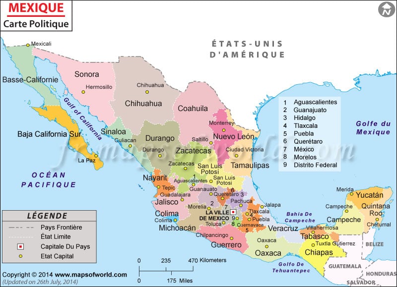 photo de la carte du mexique