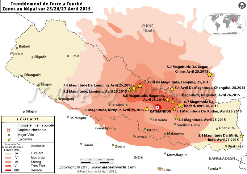 Les tremblements de terre au Népal