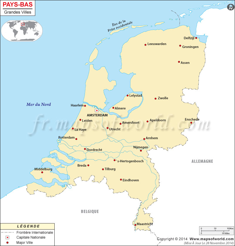 Villes en Pays-Bas