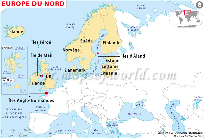 europe du nord carte géographique