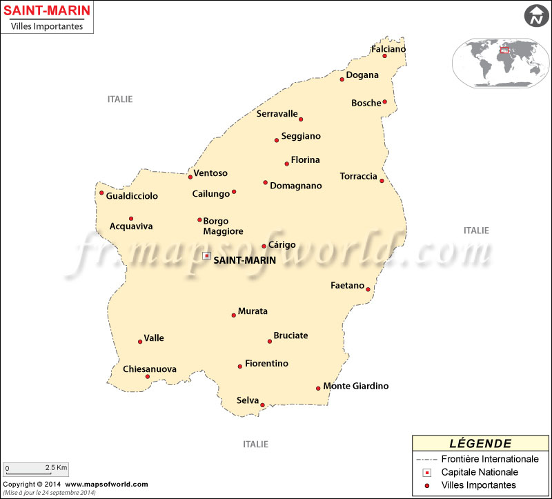 Saint-Marin Villes Carte