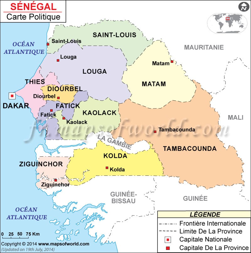 Sénégal Carte