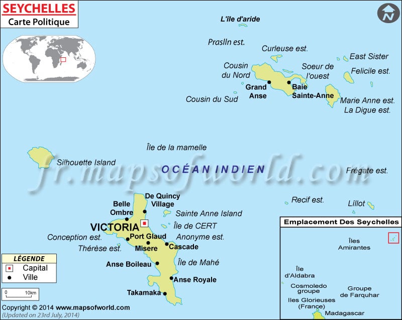 seychelles carte du monde