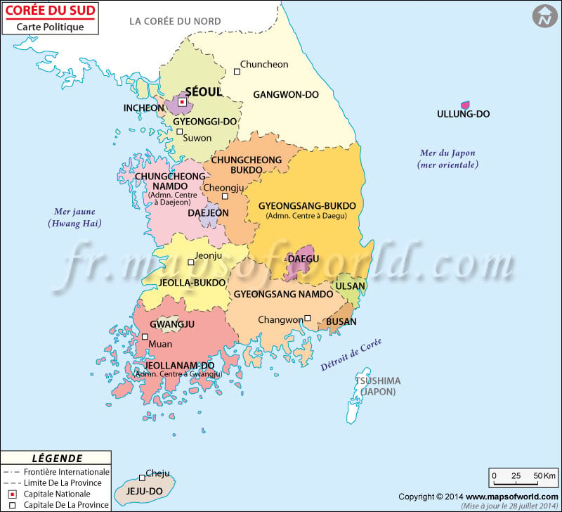 Corée du Sud Carte