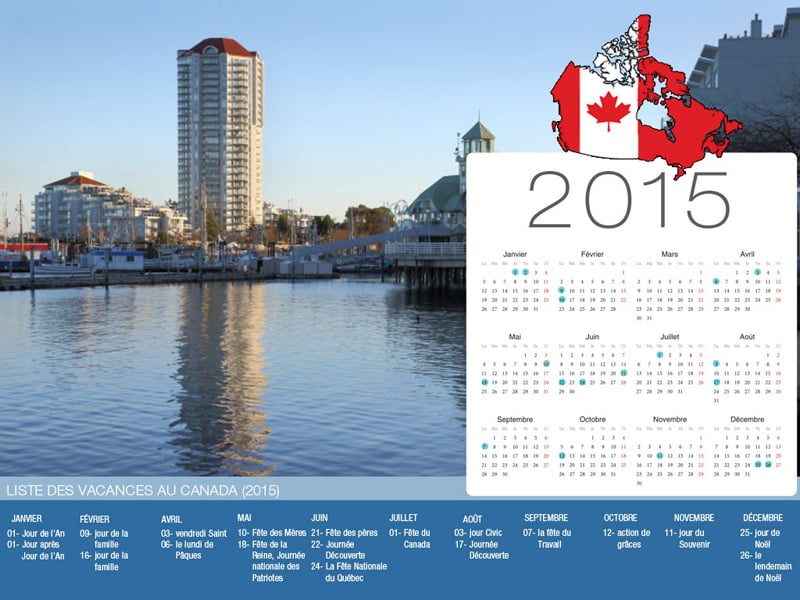 Canada Holiday Calendar-800x600
