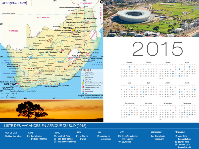 Calendrier de vacances Afrique du Sud-800x600