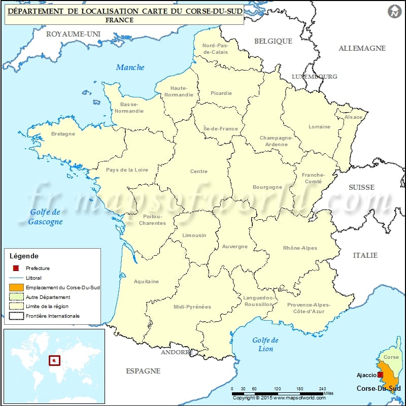 Corse-Du-Sud Carte de localisation