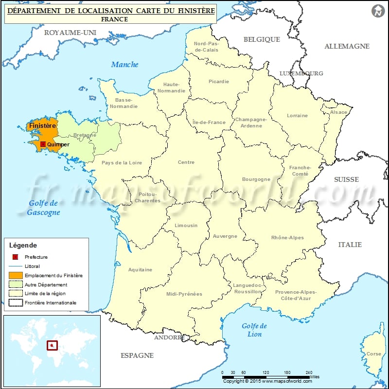Finistère Carte de localisation 