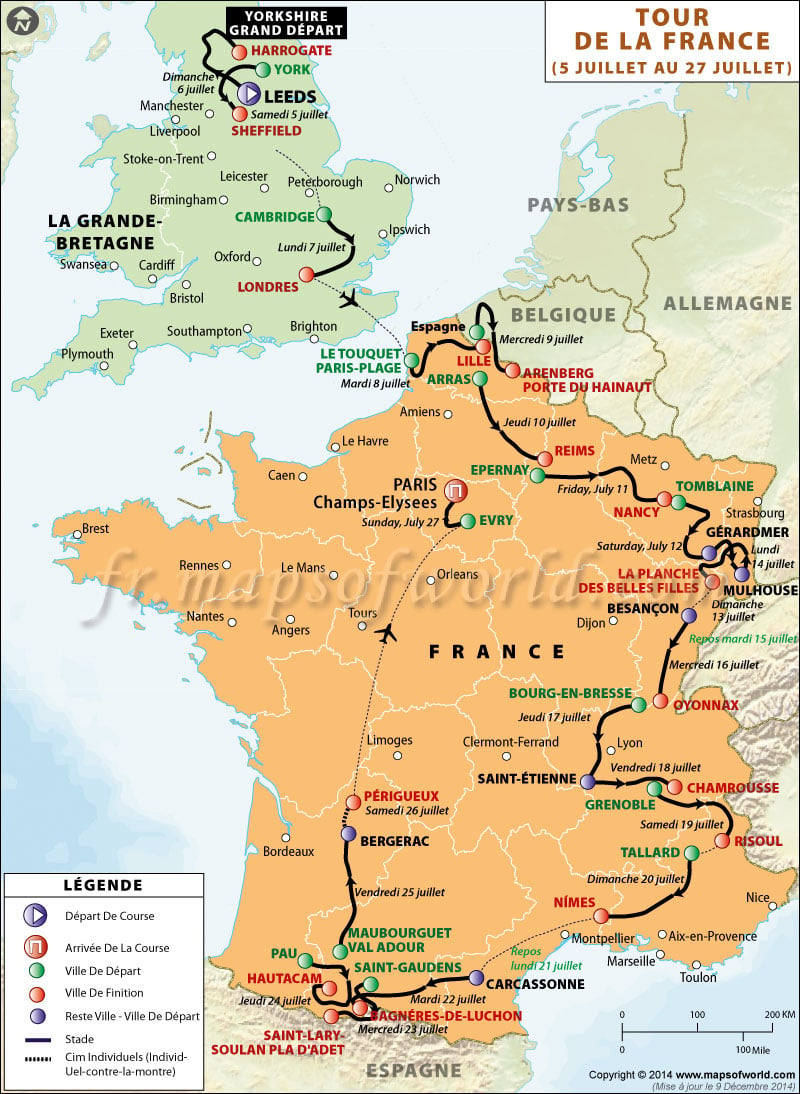 Tour de France Carte