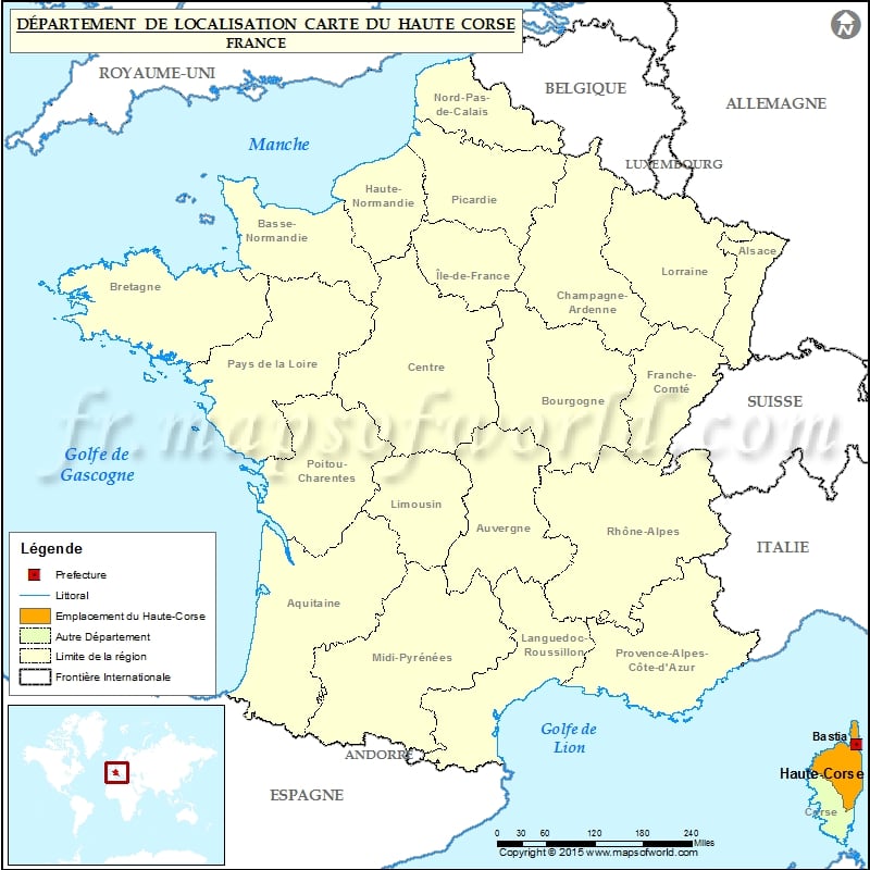 Haute-Corse Carte de localisation