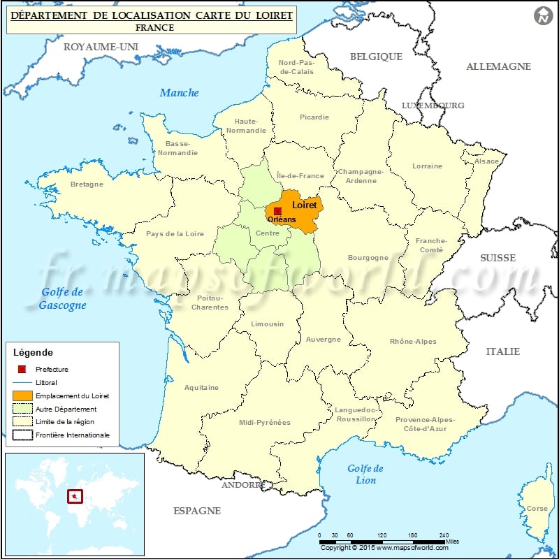 Loiret Carte de localisation