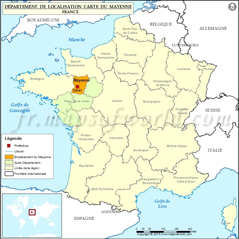 Carte de localisation de la Mayenne