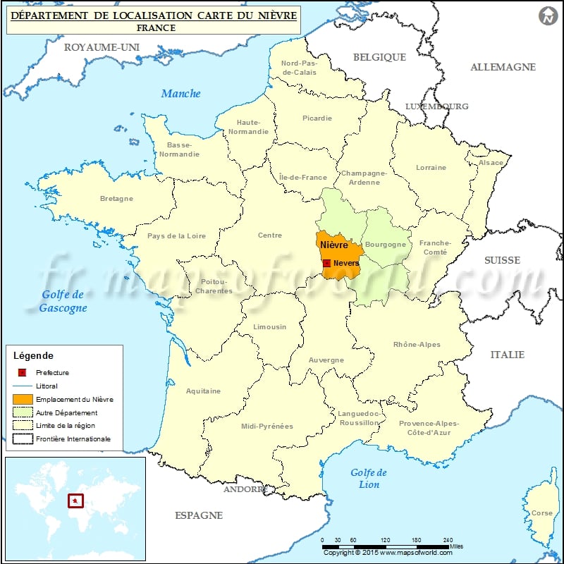 Nièvre Carte de localisation