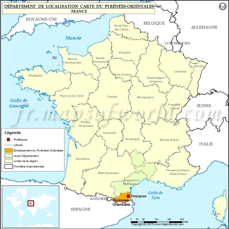 Pyrénées Orientales Carte de localisation
