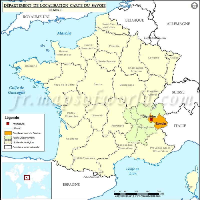 Carte de localisation de la Savoie