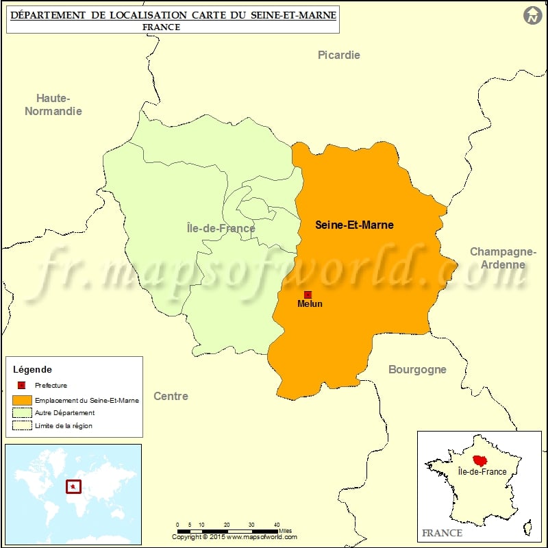 Carte de localisation de la Seine-et-Marne