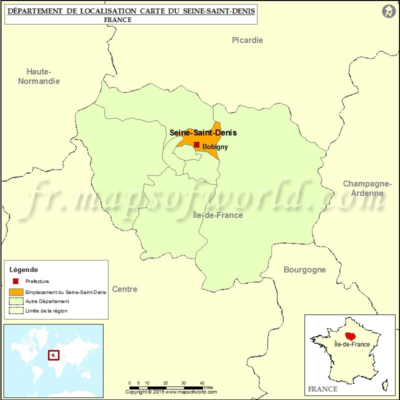 Carte de localisation de la Seine-Saint-Denis