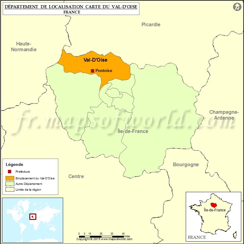 Carte de localisation du Val-d'Oise (95)