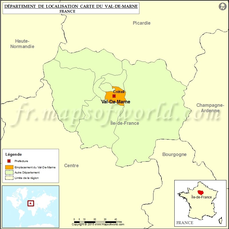 Carte de localisation de Val-de-Marne (94)