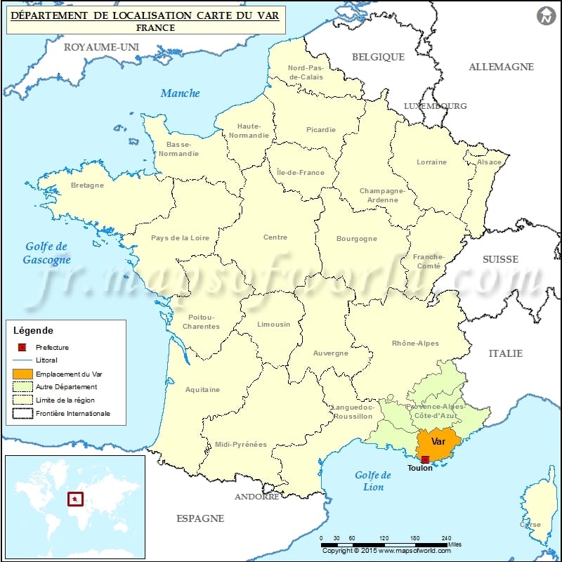 Carte de localisation du Var (83)