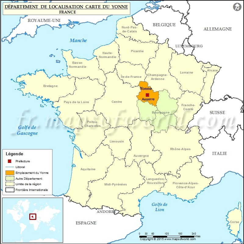 Yonne Carte de localisation