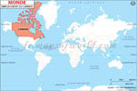 Carte de localisation du Canada sur la carte mondiale